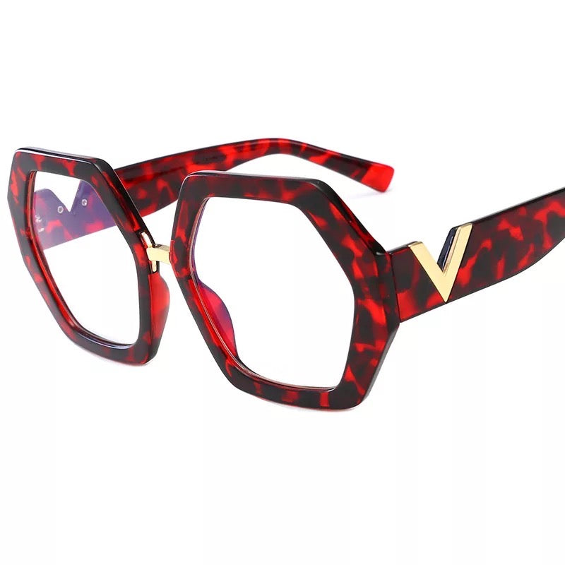 NAOMI - RED LEOPARD/CLEAR